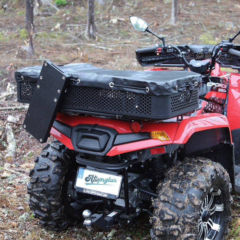 Kapell till Rektangulär korg, Tillverkat i kraftig, svart PVC-duk. Ett tillbehör till ATV fyrhjuling utformat för styrka, säkerhet och funktion i Scandinaviskt klimat. 1