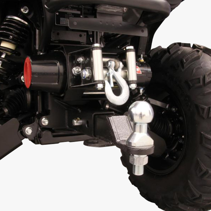Vinschfäste bak Loncin med 2? receiver, Passar LONCIN XWOLF 550 / 550L och  700 / 700L (2024–). Ett tillbehör till ATV fyrhjuling utformat för styrka, säkerhet och funktion i Scandinaviskt klimat. 4