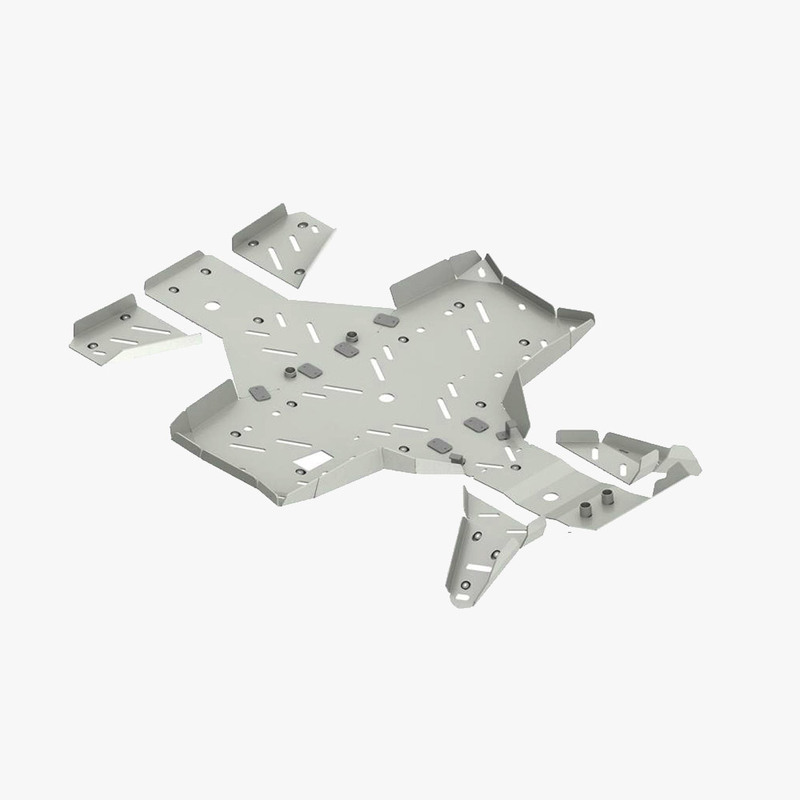 Hasplåt Loncin och Goes komplett kit i aluminium, Passar LONCIN XWOLF 550/700 och GOES XWOLF 700 (2024-). Ett tillbehör till ATV fyrhjuling utformat för styrka, säkerhet och funktion i Scandinaviskt klimat. 1