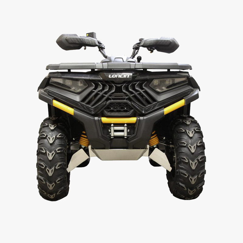 Hasplåt Loncin och Goes komplett kit i aluminium, Passar LONCIN XWOLF 550/700 och GOES XWOLF 700 (2024-). Ett tillbehör till ATV fyrhjuling utformat för styrka, säkerhet och funktion i Scandinaviskt klimat. 2