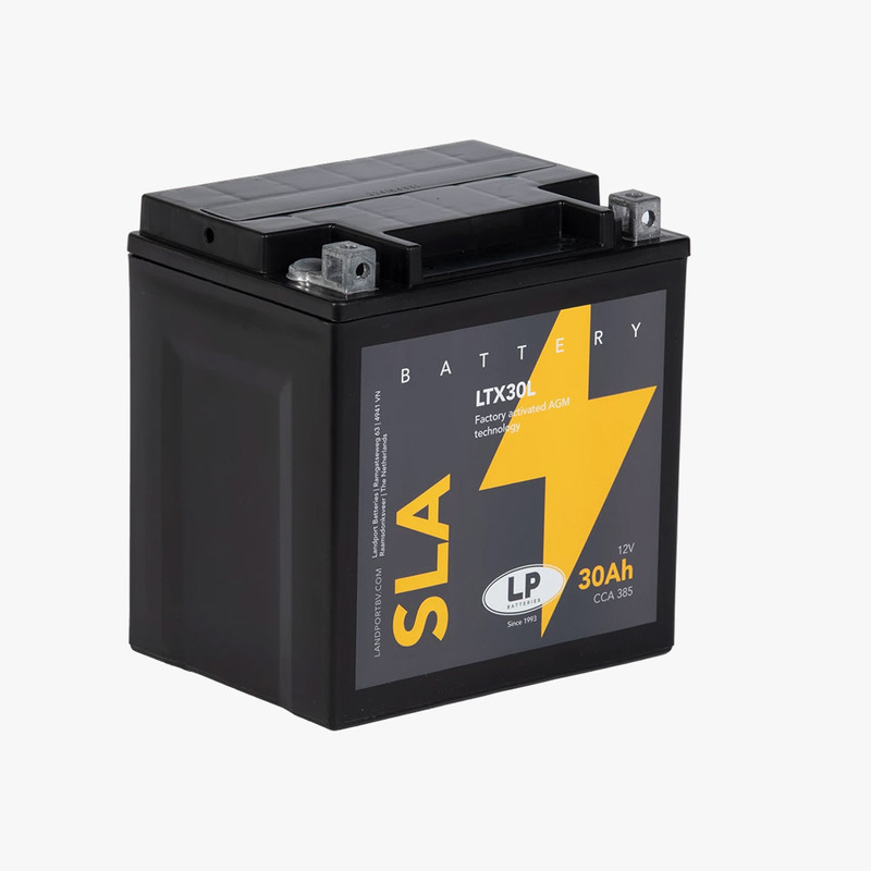 Batteri LP MC SLA 12V 30Ah YTX30L, LP SLA AGM Startbatteri. Ett tillbehör till ATV fyrhjuling utformat för styrka, säkerhet och funktion i Scandinaviskt klimat.